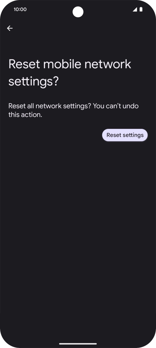 Press Reset settings. Press Reset settings.