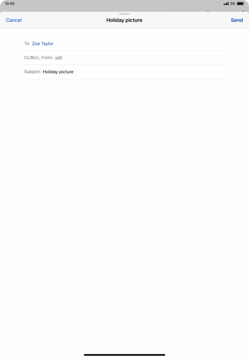 Press the text input field and write the text for your email. Press the text input field and write the text for your email.
