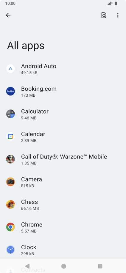 Press the required app. Press the required app.