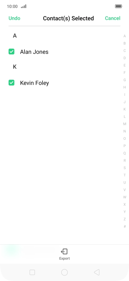 Press Export. Press Export.