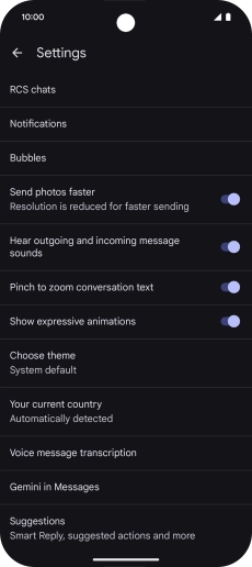 Press Gemini in Messages. Press Gemini in Messages.