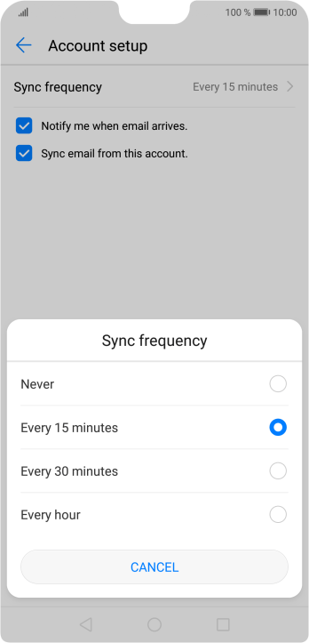 Press the required setting. Press the required setting.