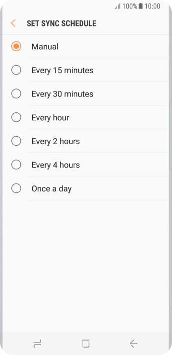 Press the required setting. Press the required setting.