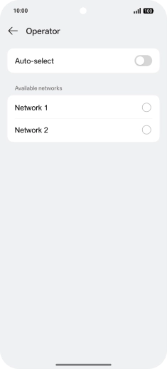 Press the required network. Press the required network.