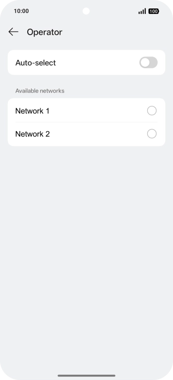 Press the required network. Press the required network.