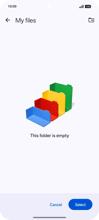 To create a new folder, press the new folder icon and follow the instructions on the screen to create a new folder. To create a new folder, press the new folder icon and follow the instructions on the screen to create a new folder.