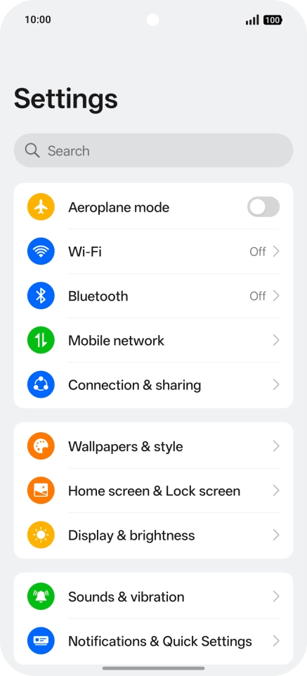 Press Mobile network. Press Mobile network.