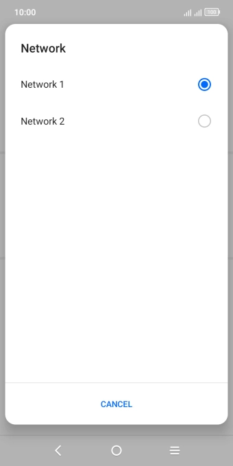 Press the required network. Press the required network.