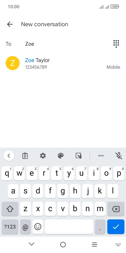 Press the required contact. Press the required contact.
