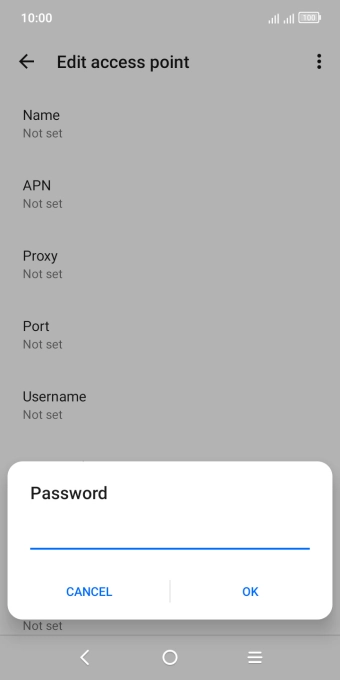Key in secure and press OK. Key in secure and press OK.