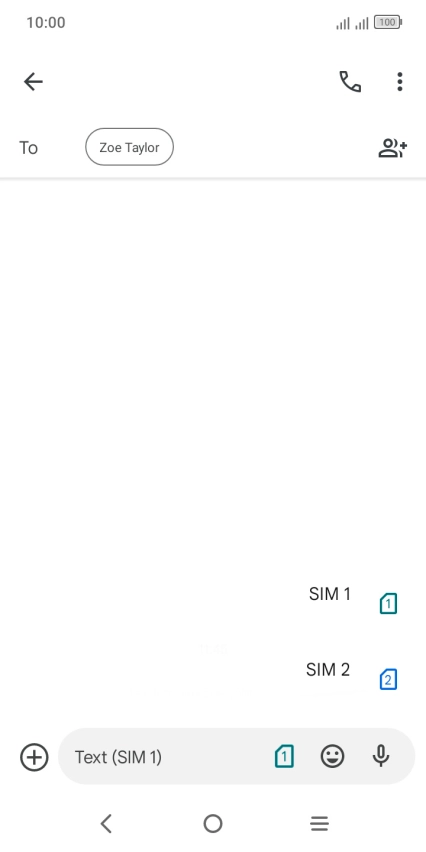 Press the required SIM. Press the required SIM.
