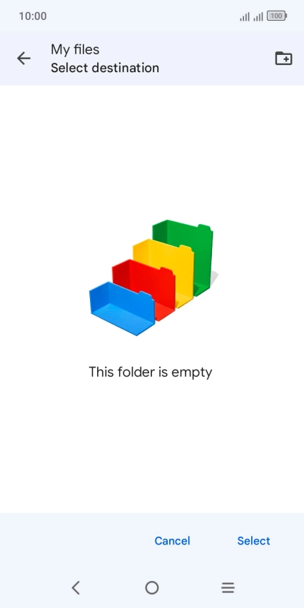 To create a new folder, press the new folder icon and follow the instructions on the screen to create a new folder. To create a new folder, press the new folder icon and follow the instructions on the screen to create a new folder.