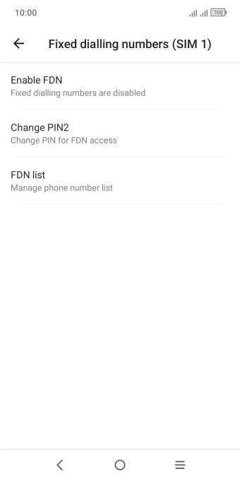 Press Enable FDN. Press Enable FDN.