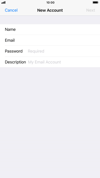 Press Password and key in the password for your email account. Press Password and key in the password for your email account.