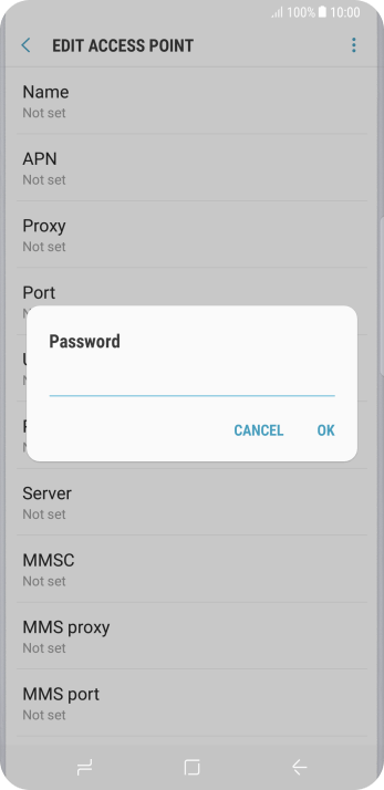 Key in secure and press OK. Key in secure and press OK.