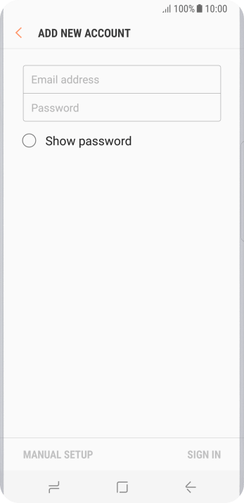 Press Email address and key in your email address. Press Email address and key in your email address.