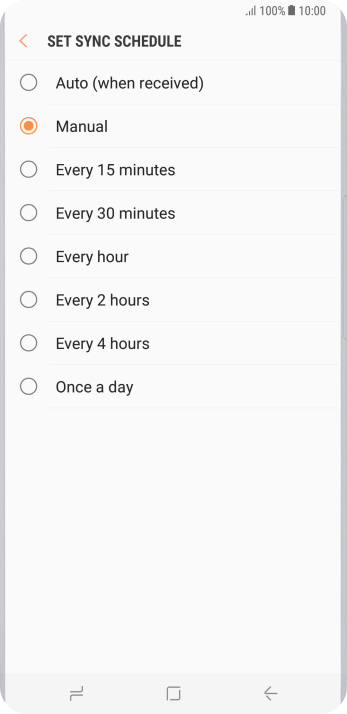Press the required setting. Press the required setting.