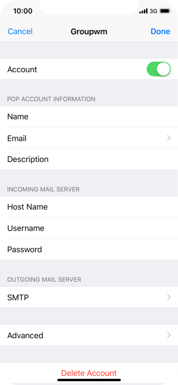 Press SMTP. Press SMTP.