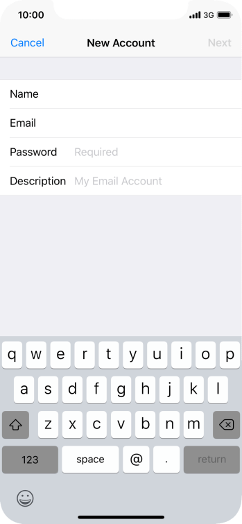 Press Password and key in the password for your email account. Press Password and key in the password for your email account.