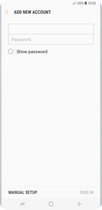 Press Password and key in the password for your email account. Press Password and key in the password for your email account.