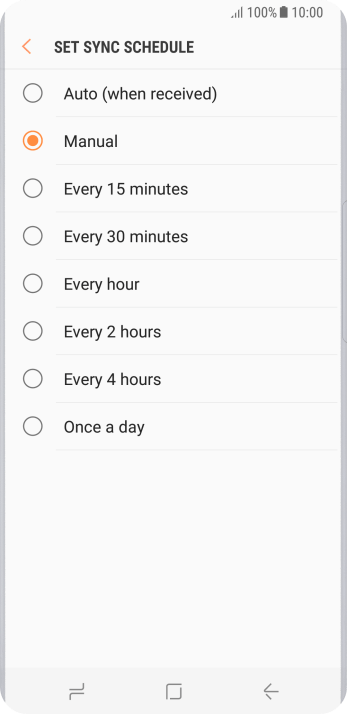 Press the required setting. Press the required setting.