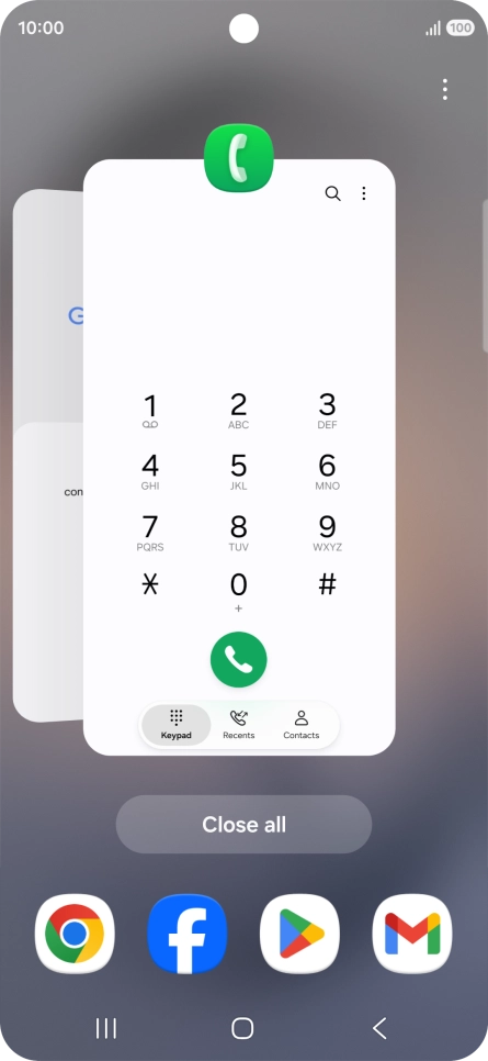 To end one running application, slide your finger upwards on the required application. To end one running application, slide your finger upwards on the required application.