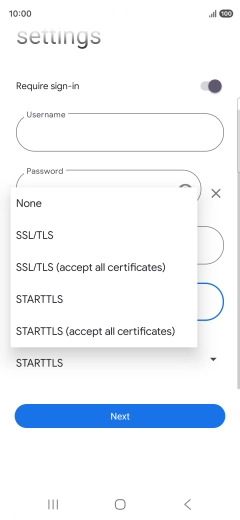 Press SSL/TLS. Press SSL/TLS.