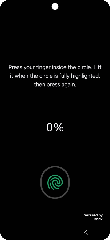 Follow the instructions on the screen to create the phone lock code using your fingerprint. Follow the instructions on the screen to create the phone lock code using your fingerprint.