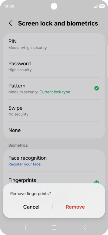 Press Remove. Press Remove.