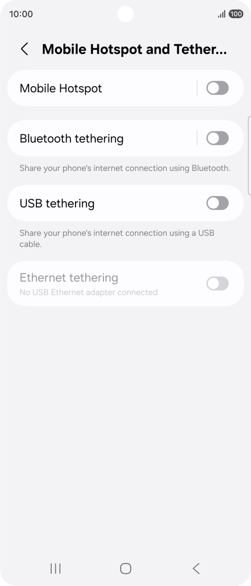 Press Mobile Hotspot. Press Mobile Hotspot.