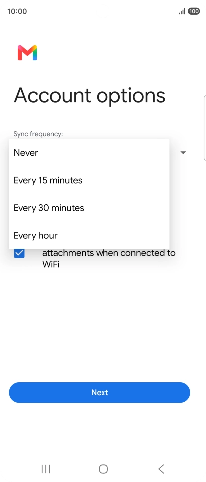 Press the required setting. Press the required setting.