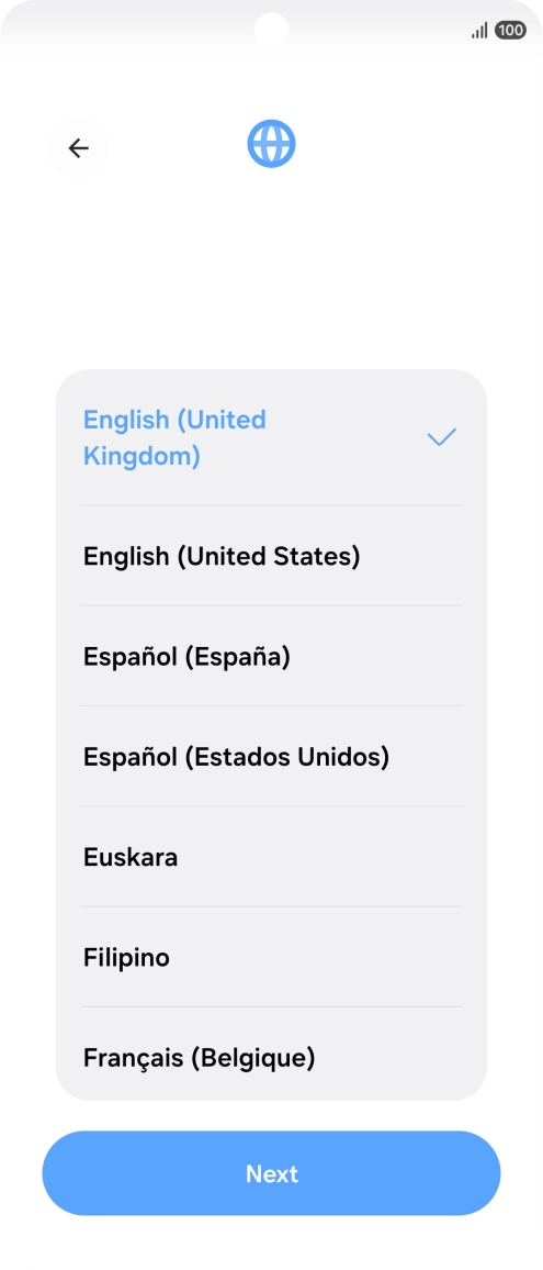 Press the required language. Press the required language.