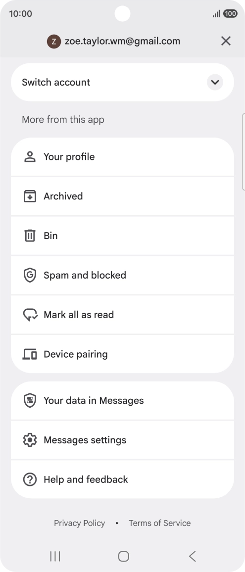 Press Messages settings. Press Messages settings.