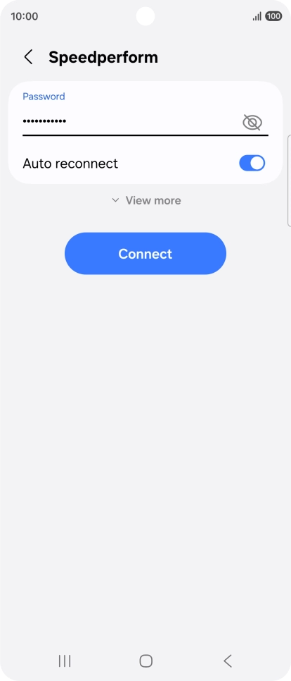 Key in the password for the Wi-Fi network and press Connect. Key in the password for the Wi-Fi network and press Connect.