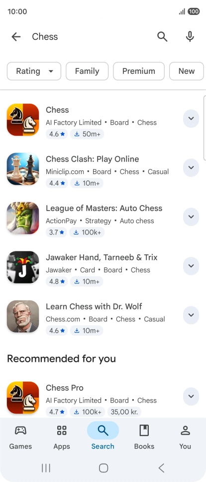 Press the required app. Press the required app.