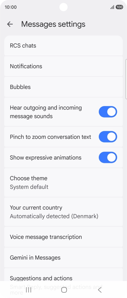 Press Gemini in Messages. Press Gemini in Messages.