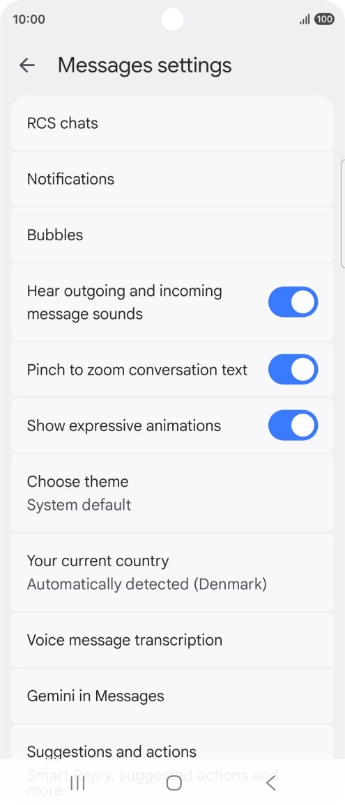 Press Gemini in Messages. Press Gemini in Messages.