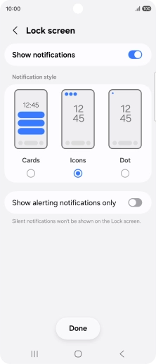 Press the required settings to turn them on or off. Press the required settings to turn them on or off.