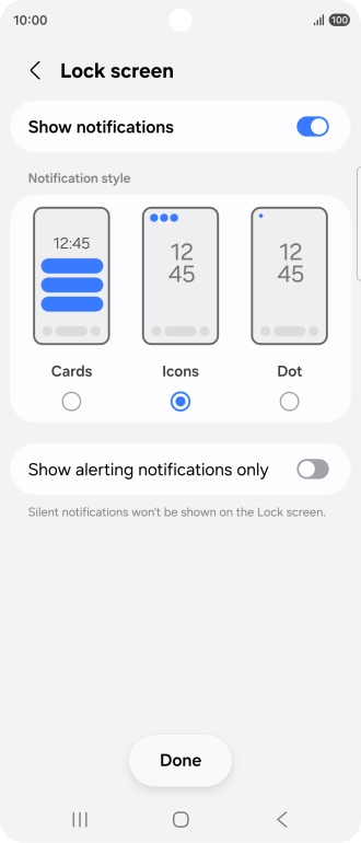 Press the required settings to turn them on or off. Press the required settings to turn them on or off.
