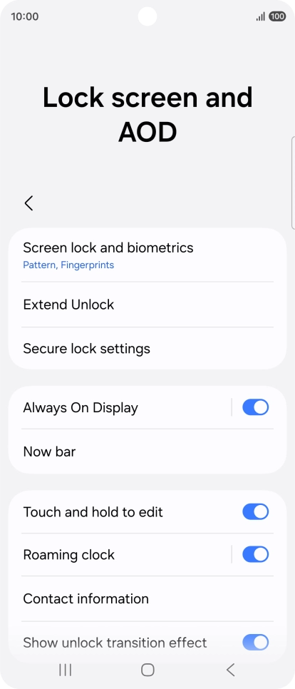 Press Screen lock and biometrics and key in the additional phone lock code you created earlier. Press Screen lock and biometrics and key in the additional phone lock code you created earlier.