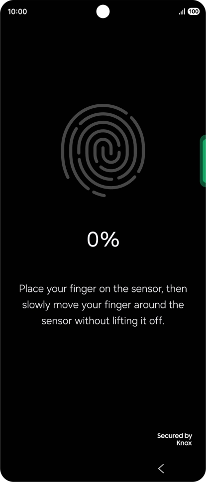Follow the instructions on the screen to create the phone lock code using your fingerprint. Follow the instructions on the screen to create the phone lock code using your fingerprint.