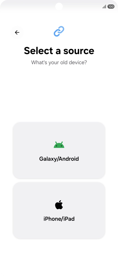 Press the required setting and follow the instructions on the screen to transfer the content from another phone. Press the required setting and follow the instructions on the screen to transfer the content from another phone.