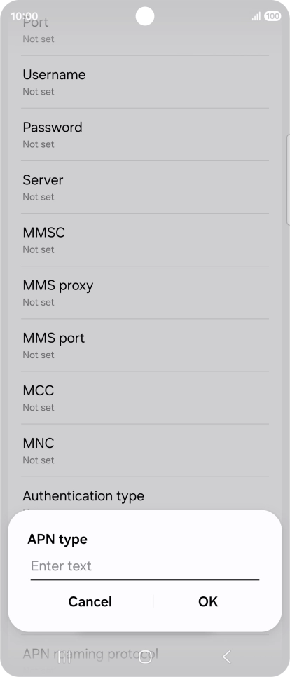 Key in default and press OK. Key in default and press OK.