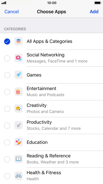 Press the required categories. Press the required categories.