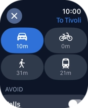 Press the required transport type. Press the required transport type.