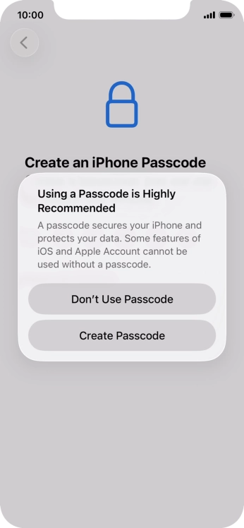 If you turn off the function, press Don't Use Passcode. If you turn off the function, press Don't Use Passcode.