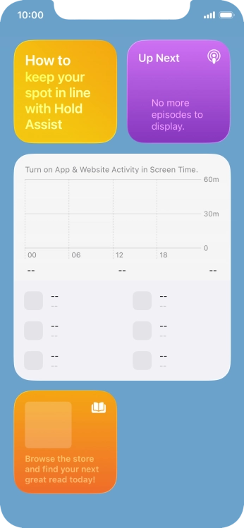 Press and hold the required widget until a pop-up menu is displayed. Press and hold the required widget until a pop-up menu is displayed.