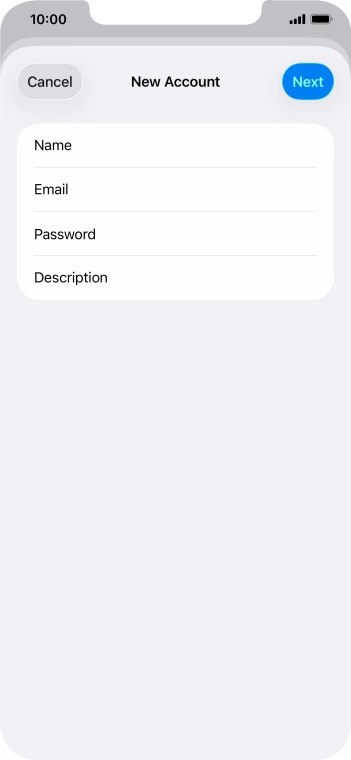 Press Description and key in the required name. Press Description and key in the required name.