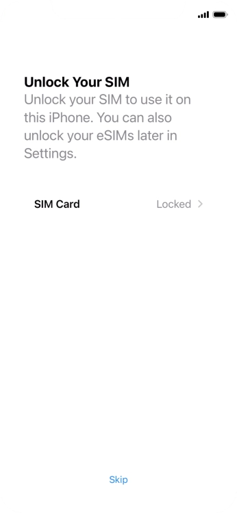 Press SIM Card. Press SIM Card.