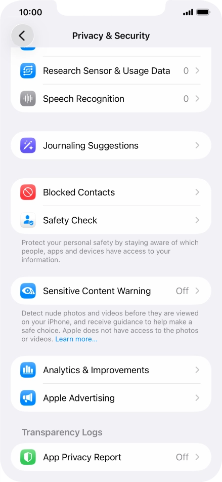Press App Privacy Report. Press App Privacy Report.
